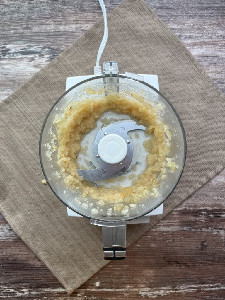 cooked onions pureed in food processor