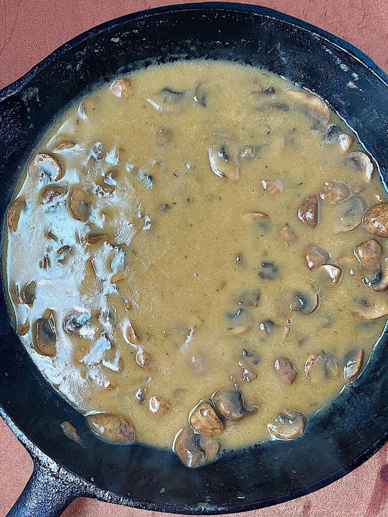 marsala sauce in a skillet